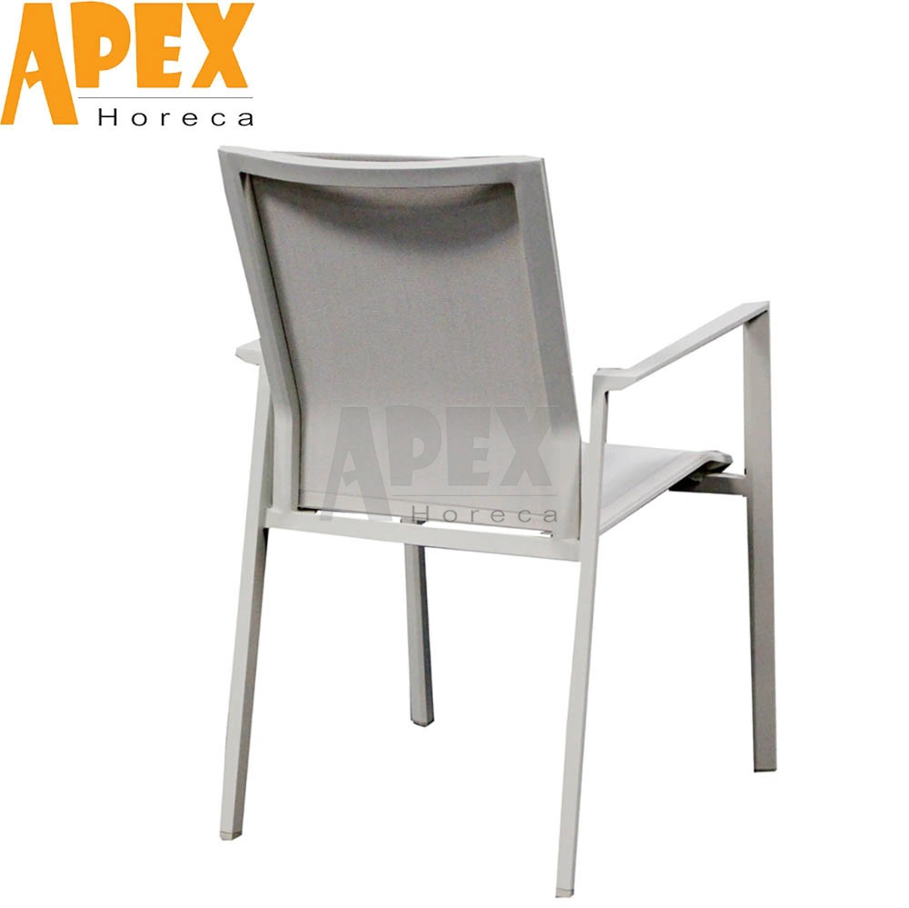 Outdoor Garden Furniture Set Bistro Aluminum Frame Waterproof Dining Chair with Armrests