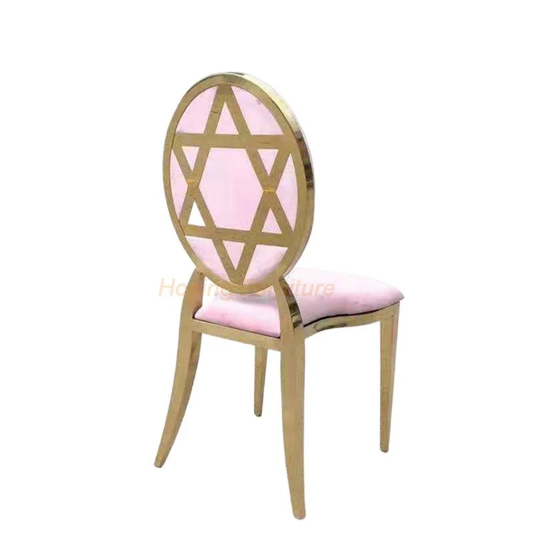 Modern Velvet Fabric Stacking Dining Chair Gold for Wedding Event Party with Round Back Foshan City Hoping Furniture Co., Ltd