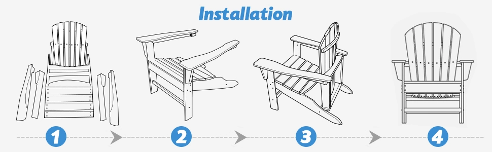 Patio Deck Garden Reclining Muskoka Chair Outdoor Adirondack Chair