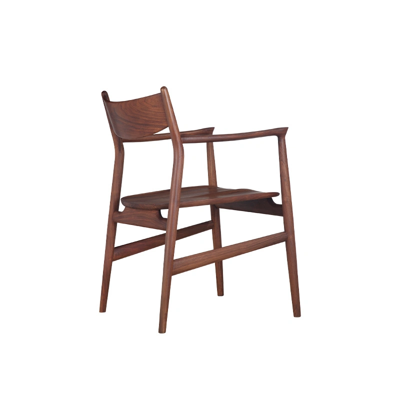 North American Black Walnut Backrest Armrests Solid Wood Dining Chair