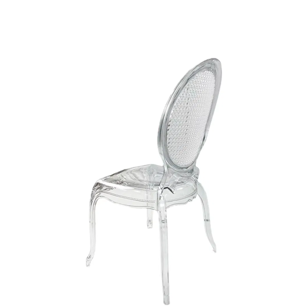 Transparent Plastic Crystal Clear Princess Outdoor Dining Chair for Wedding From Tiffany