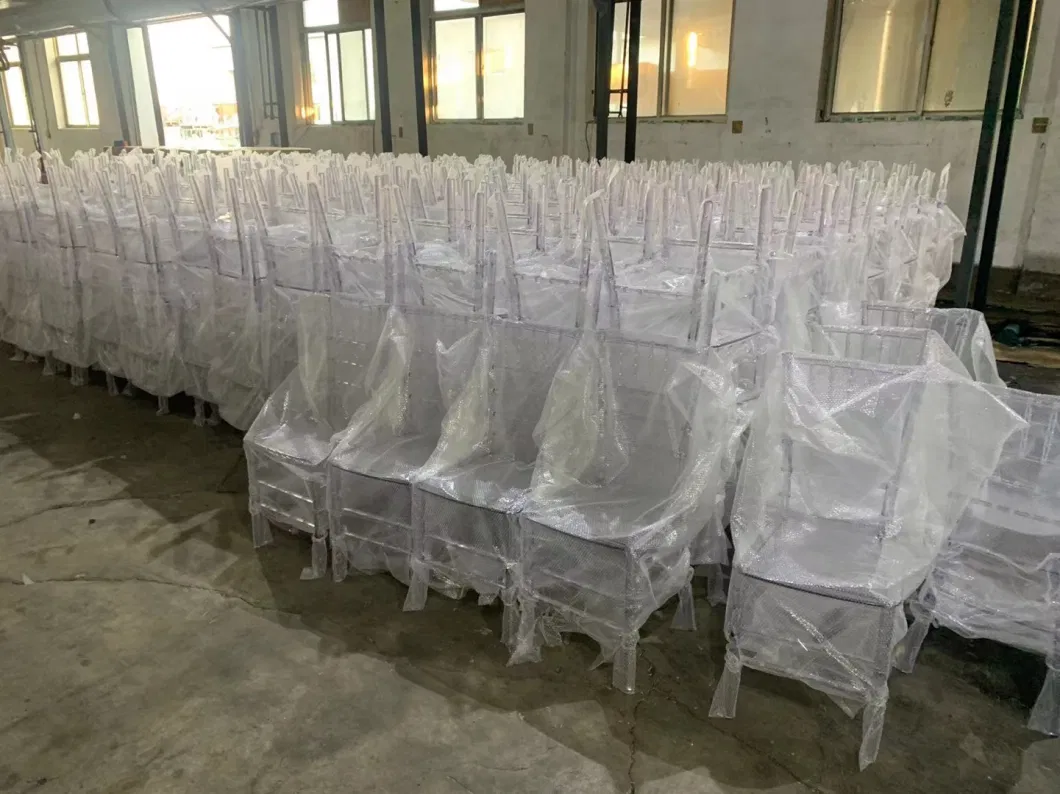 Hot Sale Clear Acrylic Crystal Resin Event Tiffany Chiavari Chair Transparent Plastic Dining Chair for Weddings Banquet