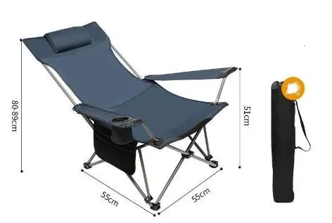 Outdoor Folding Lounge Chair Portable Ultra Light Fishing Chair Beach Camping Director Chair Backrest Small Stool Nap Bed Leisure and Intertainment