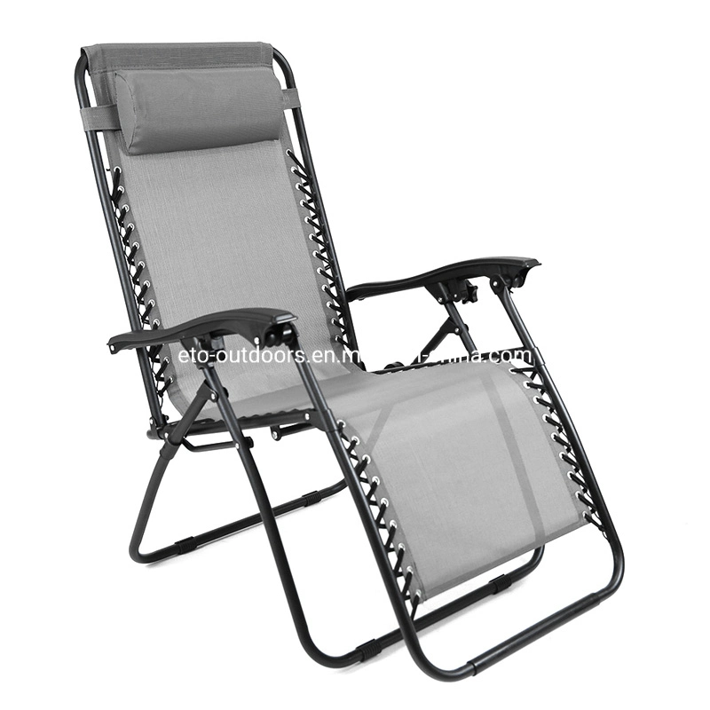 Portable Heavy Duty Deck Chair Garden Patio Beach Fishing Zero Gravity Chair with Armrest Cup Holder