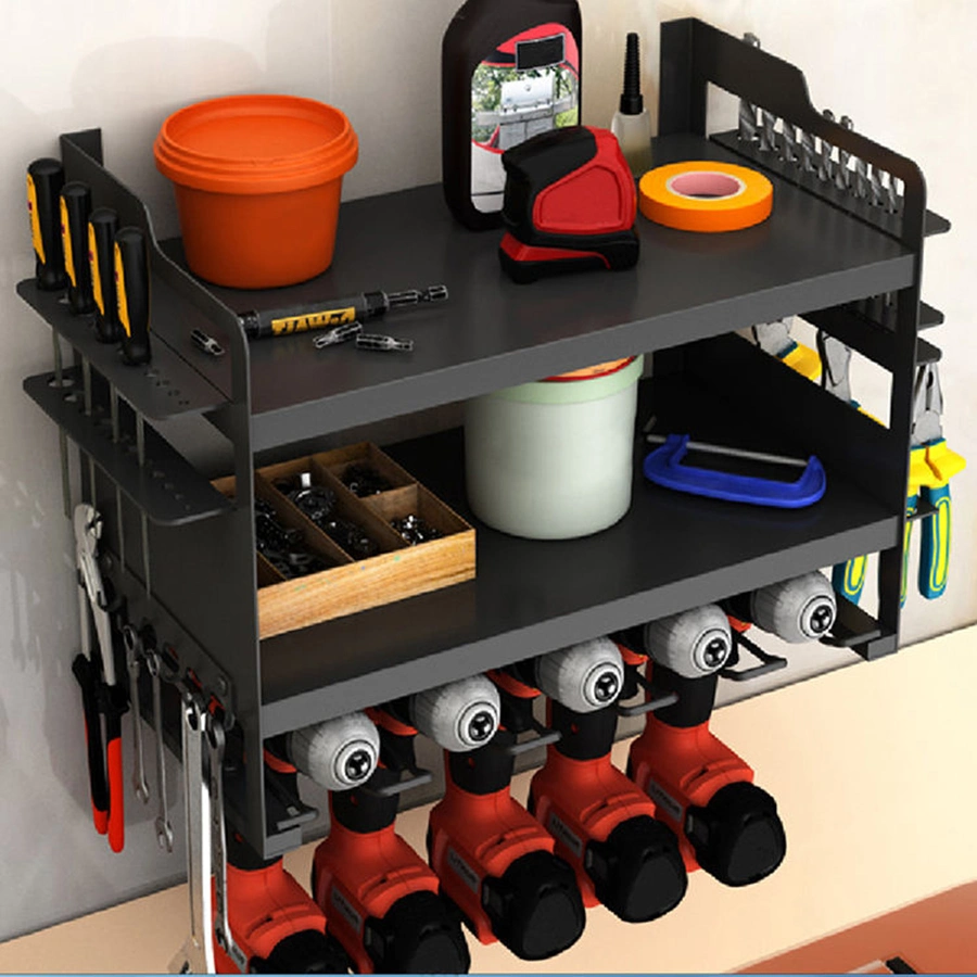 Jh-Mech Solid Metal Power Tool Holder Drill Storage Rack