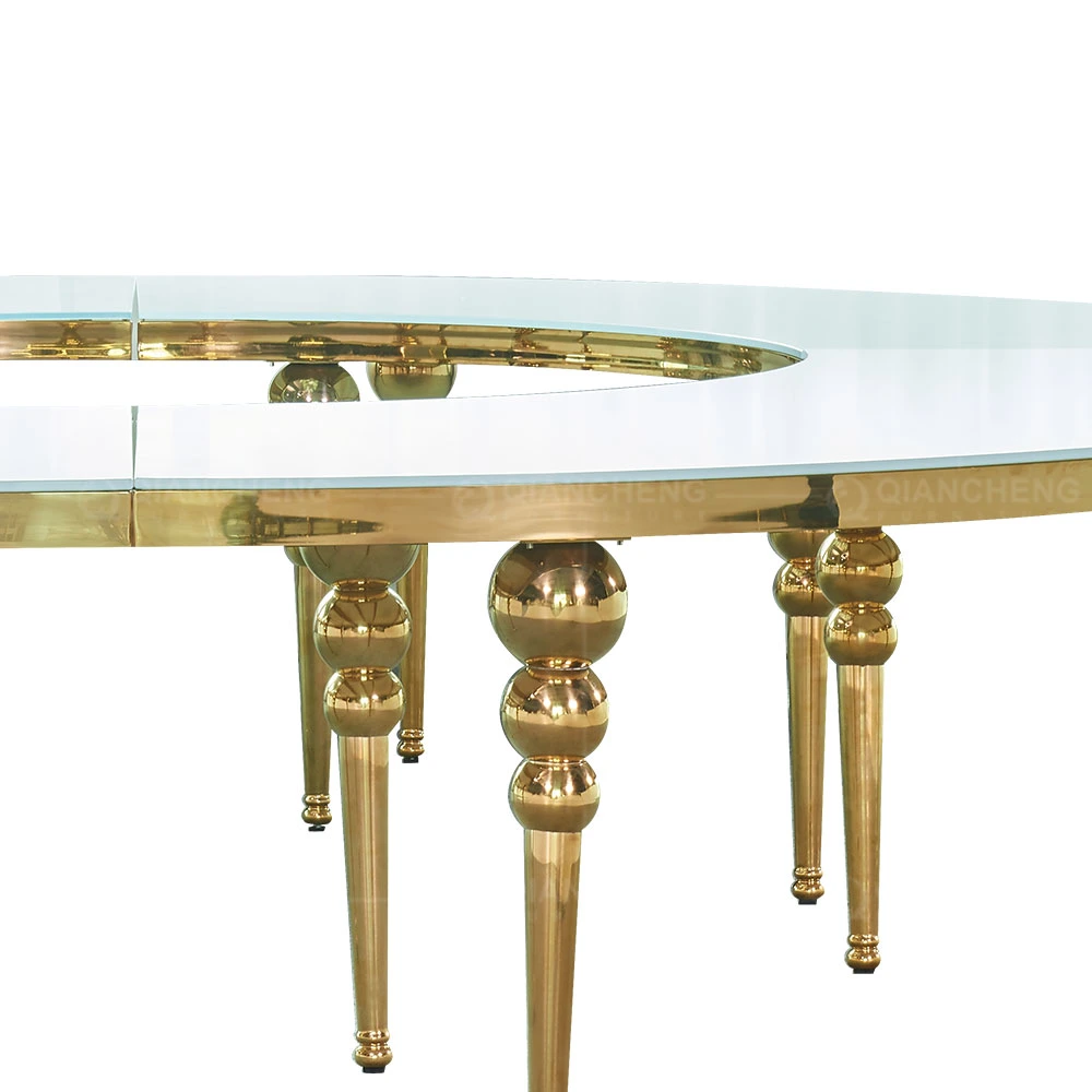 Wholesale Luxuary Golden Stainless Steel Used Banquet Tables and Chairs