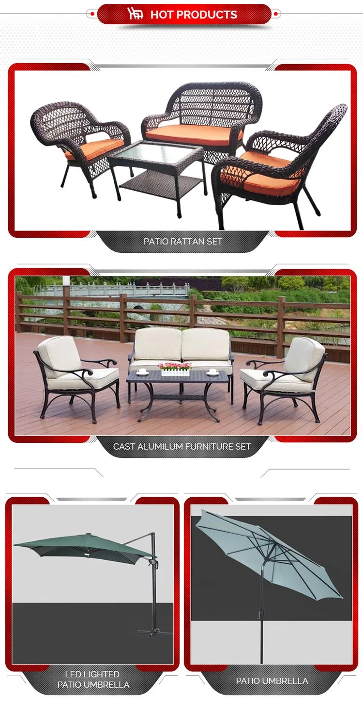 Outdoor Garden Luxury 6PCS Rattan Furniture Wicker Couch Conversation Corner Sectional Sofa with Cushion