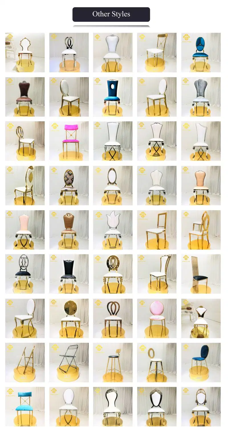 High Quality Round Stainless Steel Frame Golden Frame Pink Dining Wedding Chair