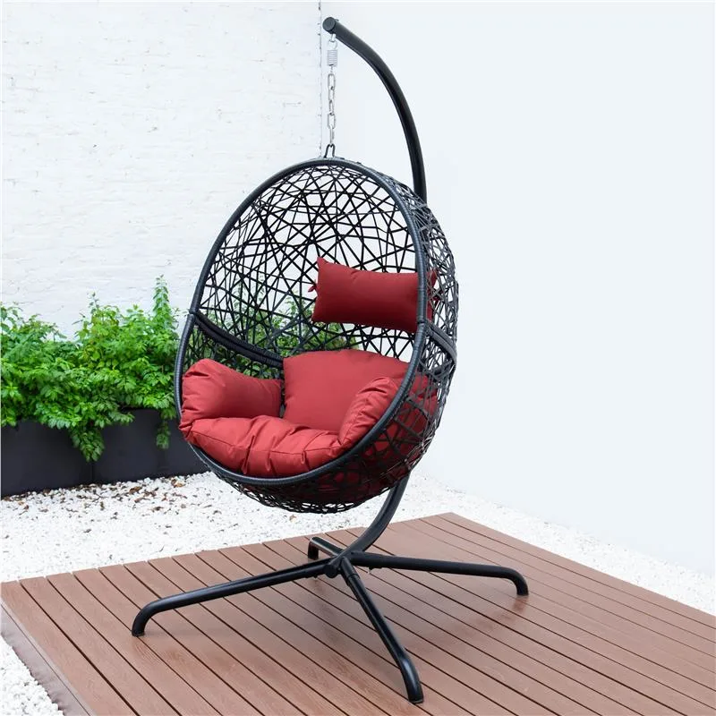 Patio Swings Chair Modern Rattan Wicker Egg Chair Outdoor Indoor Hanging Swing Chair with Stand