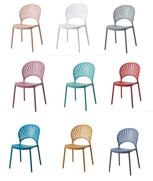 Discount Sale Stackable Plastic Chair Modern Molded Outdoor Garden Plastic Dining Chair