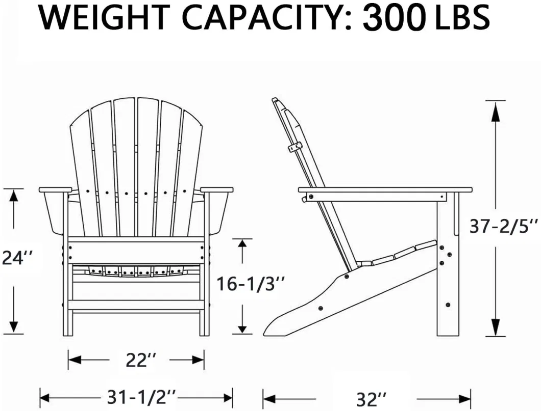 Patio Deck Garden Reclining Muskoka Chair Outdoor Adirondack Chair