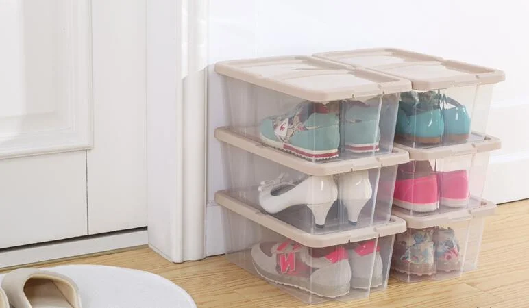 Ransparent/Clear Drop Front Shoe Box Storage Plastic