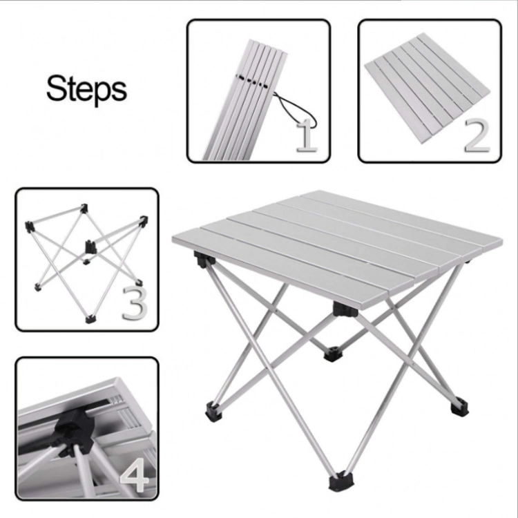 Folding Camping Table and Stool Lightweight Portable Outdoor Aluminium Frame Bag