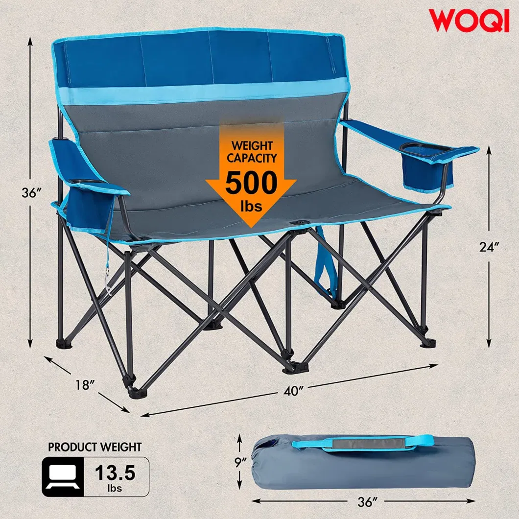 Woqi Outdoor Adjustable Camping Lightweight Folding Double Beach Chair