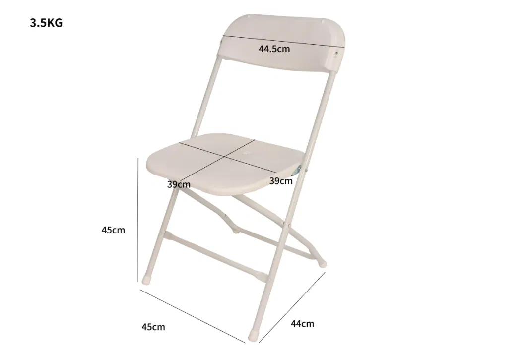 Wholesale Garden Outdoor PP Stackable White Plastic Folding Chairs