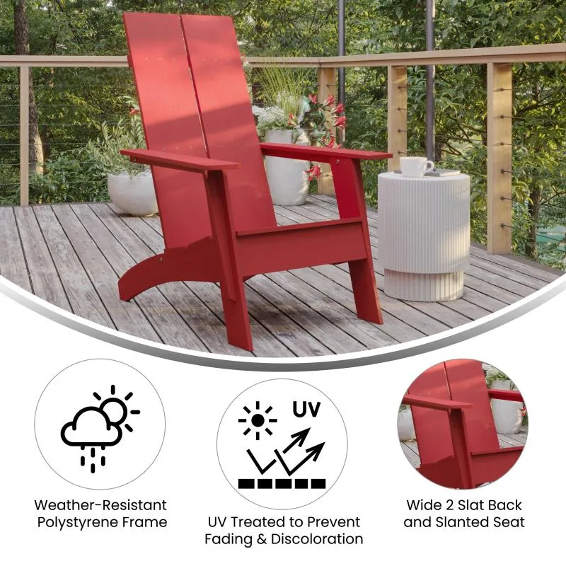 Outdoor Furniture Garden Set Red Leisure Wood Resin Chairs Patio Lawn Poly Armchair Adirondack Rocking Reclining Plasitc Chair