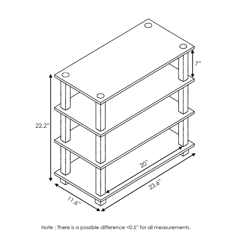 Modern High Quality 4 Tier Shoe Cabinet Shelf 12 Pair Stackable Shoe Rack for Home Furniture