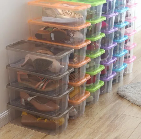 Ransparent/Clear Drop Front Shoe Box Storage Plastic