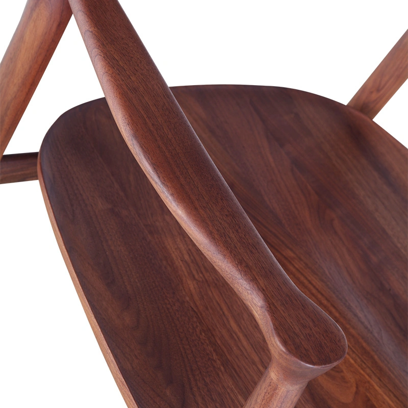 North American Black Walnut Backrest Armrests Solid Wood Dining Chair