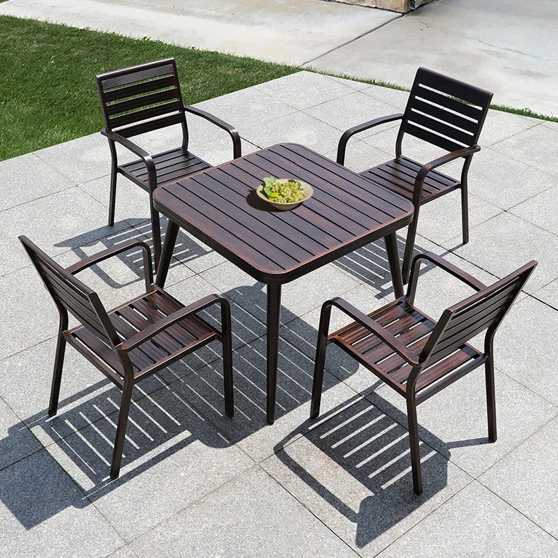 French Style Modern Aluminum Patio Outdoor Garden Furniture Bistro Dining Chair Set