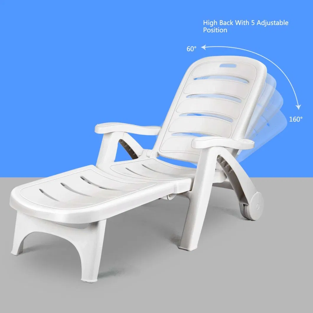 Plastic Outdoor Patio Deck Garden Foldable Adirondack Chair with Pull out Ottoman