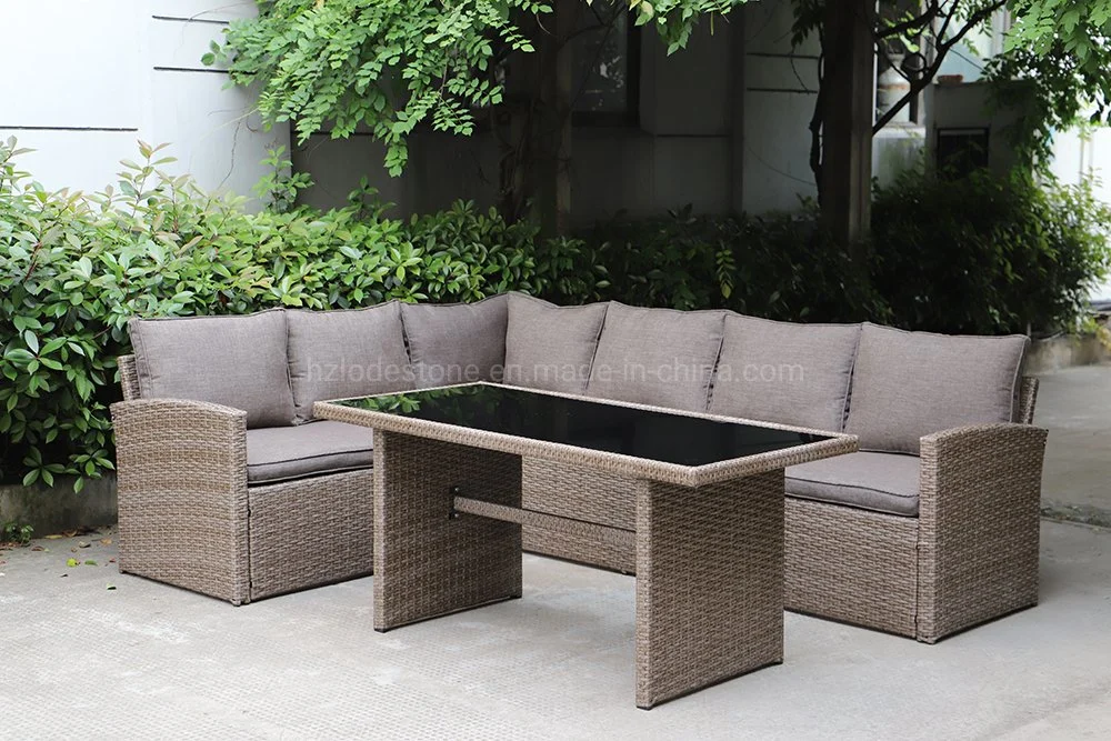 9PCS White Wicker Garden Rattan Cube Set Outdoor Table and Chairs