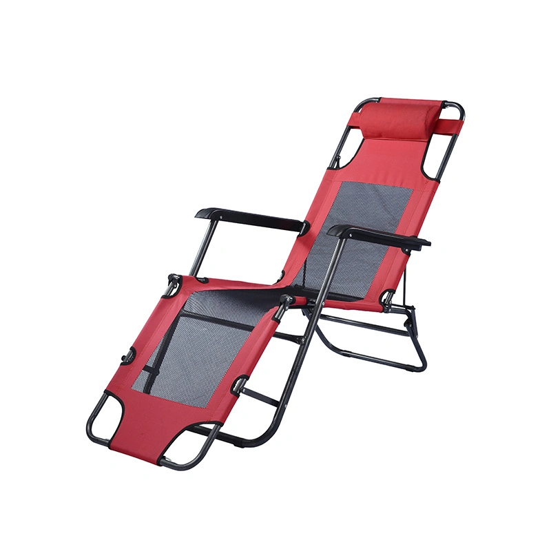 Zero Gravity Breathable Mesh Beach Recliner Patio Lounger Chair Camping Chair Portable Lunch Break Deck Chair Outdoor Office Chair Color Red