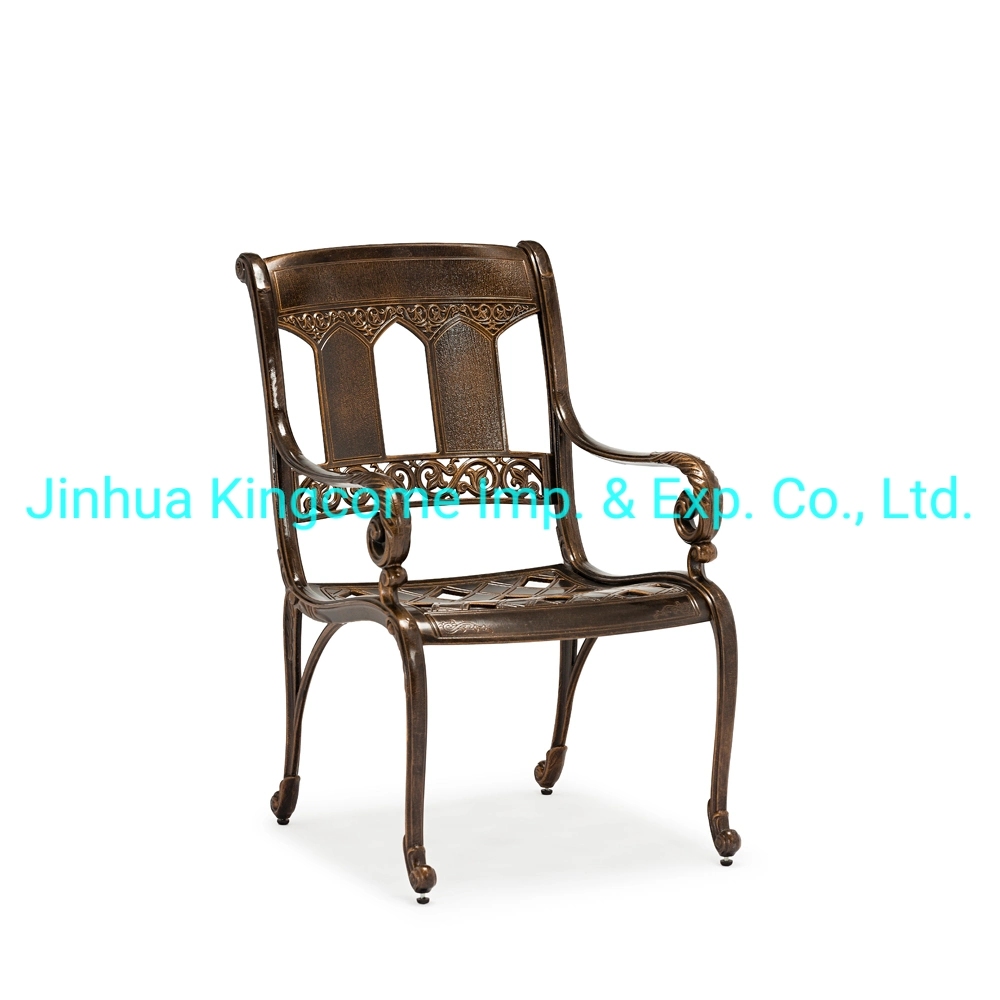 Zi-Ming China Style Dining Chair / Outdoor / Cast Aluminum Patio Chair with Armrests