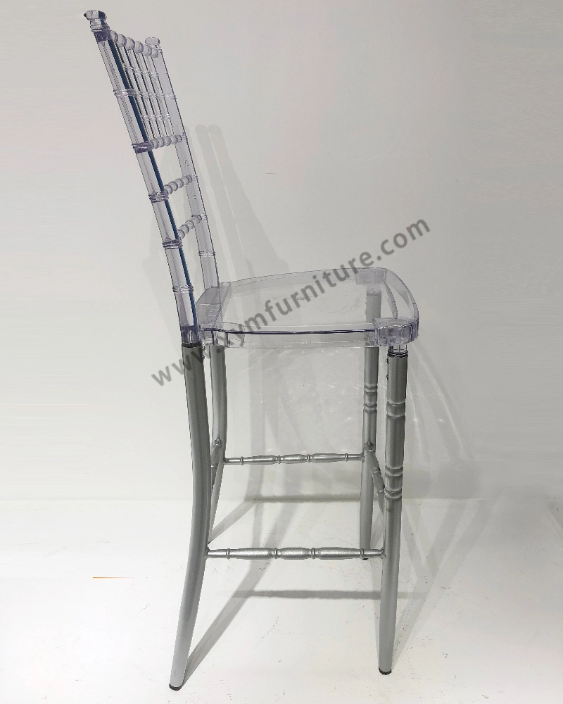 Manufacturer Cheap Strong Resin Clear High Bar Chiavari Tiffany Chair