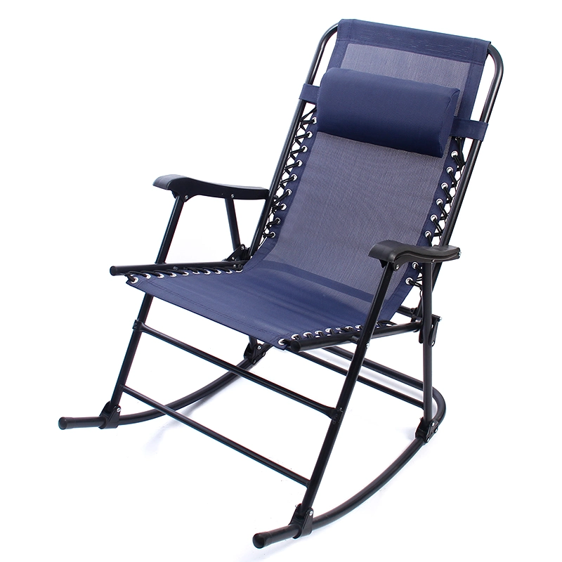 Portable Folding Recliner with Headrest Zero Gravity Rocking Camping Fishing Patio Chair