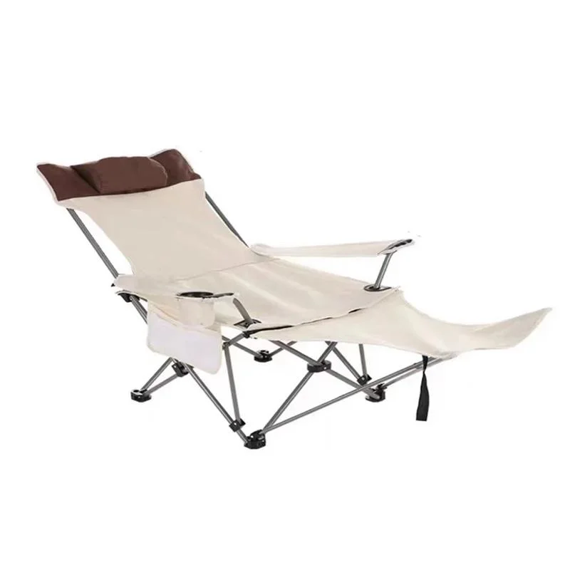 Adjustable Outdoor Relax Reclining Metal Folding Camping Chair with Armrest