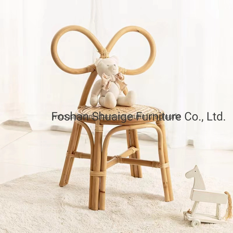 Events Furniture Rattan Wood Butterfly Backrest Kid Chair for Wedding Party