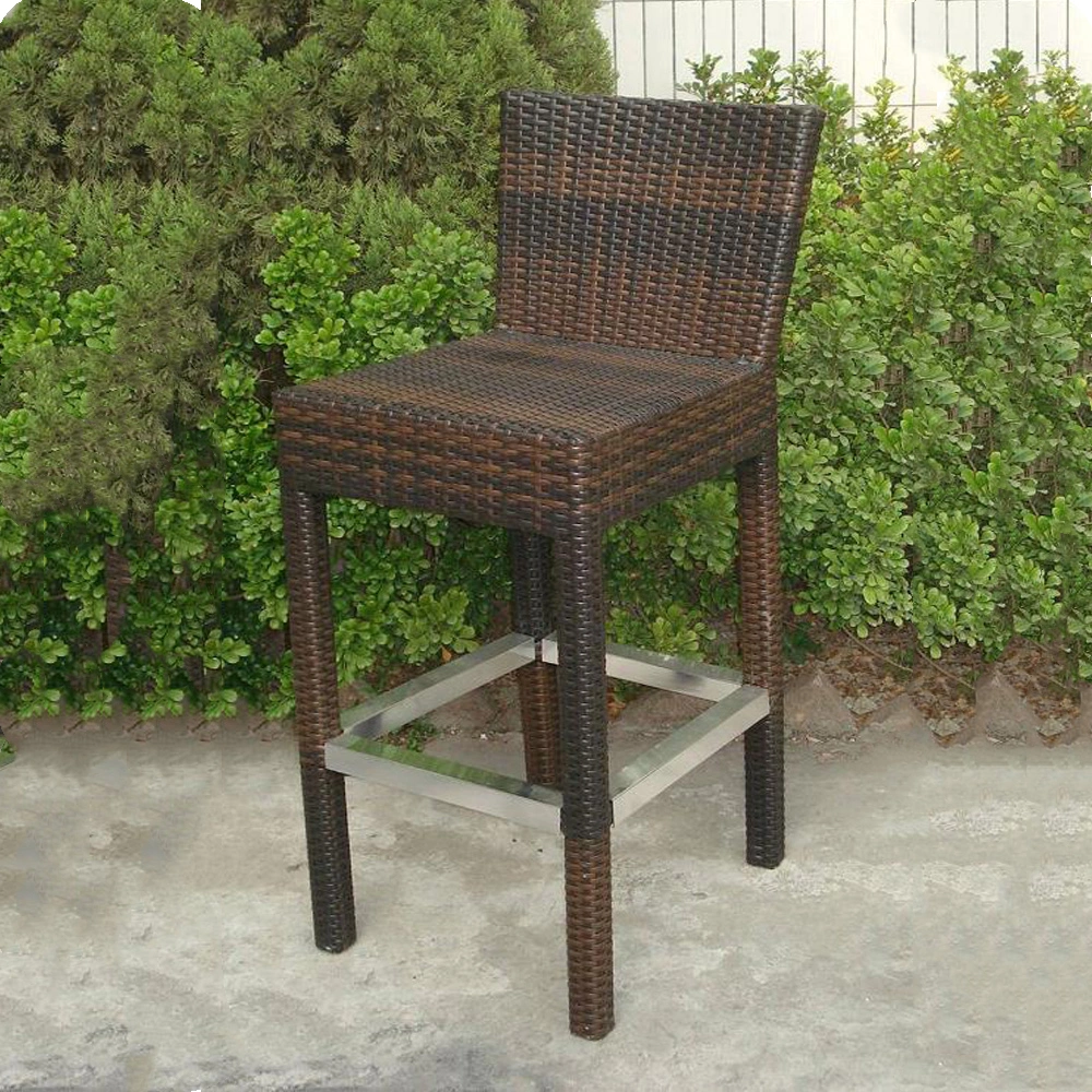 Patio Outdoor Rattan Wicker Bar Chair Aluminum Folding Stool