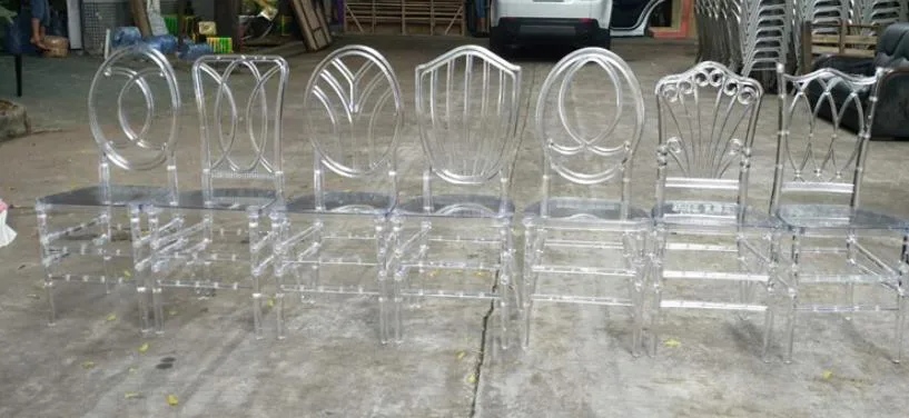 Plastic Tiffany Chair Resin PC Acrylic Wedding Chair Crystal Transparent Acrylic Chairs