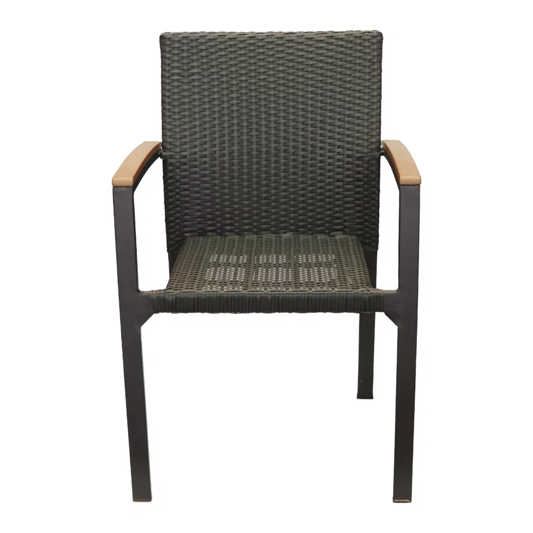 Stackable Outdoor Garden Cafe Wicker French Outdoor Rattan Wicker Chair and Table Set Garden Chair Best Sale Rattan Chair