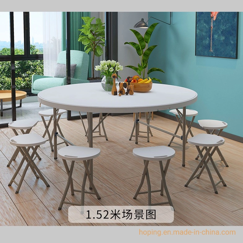 Foshan Maunfacturer Folded Round PVC Table with Four Metal Legs for Outdoor Travel, Picnic, Home Dining Wimbledon Chair