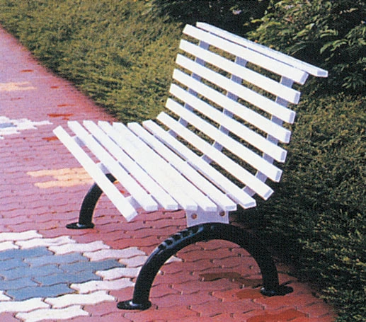 White Modern Outdoor Park Long Chair