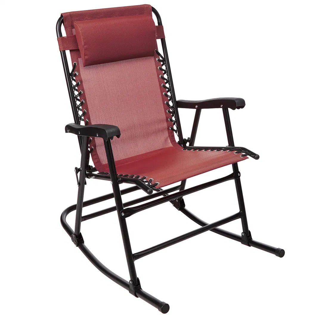 Portable Folding Recliner with Headrest Zero Gravity Rocking Camping Fishing Patio Chair