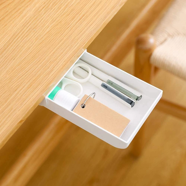 New Style Sells Well White Hidden Under Desk Slide Storage Box