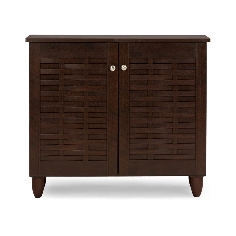 Modern Dark Brown Household Entrance Wooden Shoe Cabinet 0238