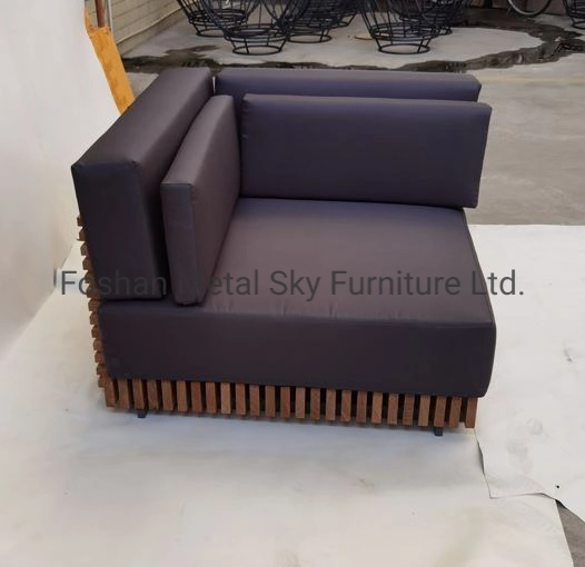 Outdoor Aluminum Wooden Garden Hotel Villa Patio Teak Combination Sofa