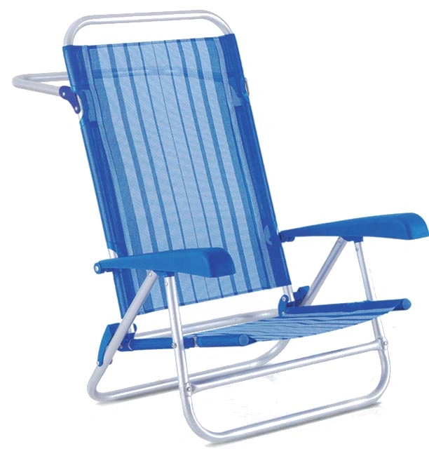 Outdoor Portable Folding Armchair with Easy Pop-up Assembly 7 Level Adjustable Backseat Beach Chair