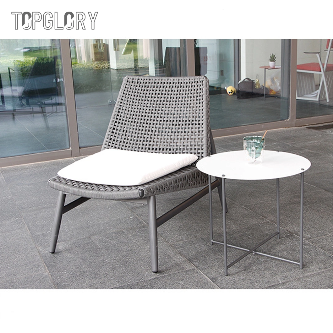 Outdoor Furniture High Quality Bamboo PE Rattan Wicker Bistro Cafe Garden Aluminum Metal Patio Chair and Table Dining Set