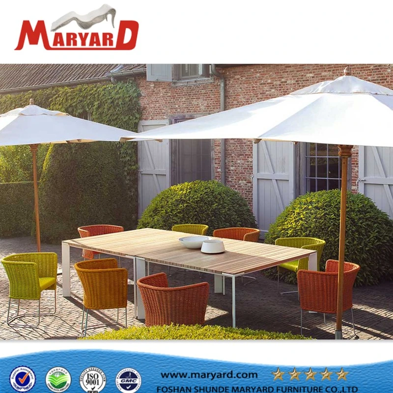 Courtyard Cafe Rope Weaving Leisure Table Set Outdoor Dining Furniture Table and Chairs