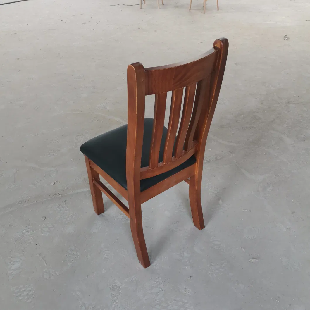 Solid Wood Frame Leather Seat Chair Dining Chair