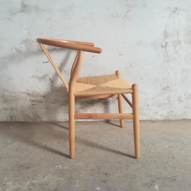 Black Hans Wegner Chair Y Wishbone Chair with Armrest