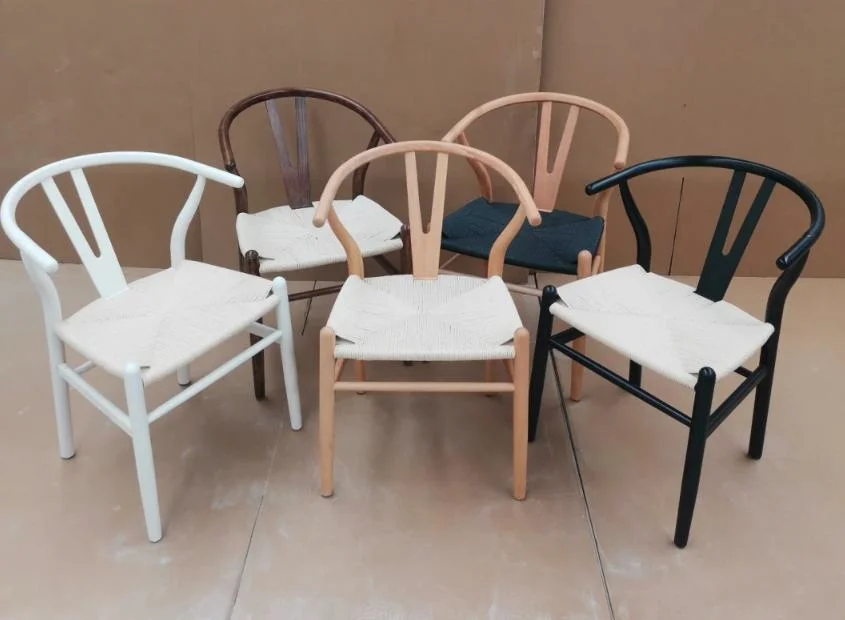 Black Hans Wegner Chair Y Wishbone Chair with Armrest