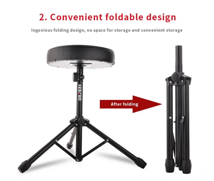 Wholesale Price Music Stool Black Metal Practice Drum Throne/African Drum Seat/Folding Electric Drum Stool Chair