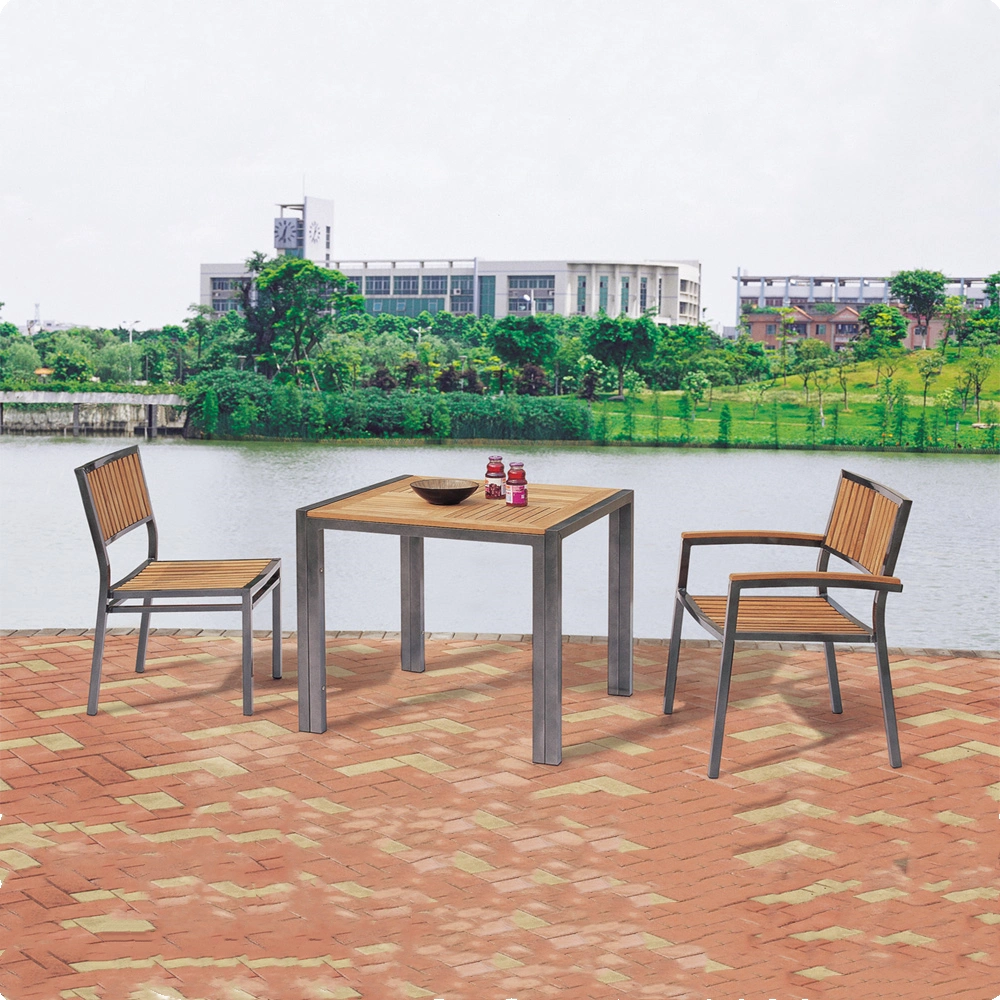 Stackable Aluminm Frame Ash Wood Outdoor Chair