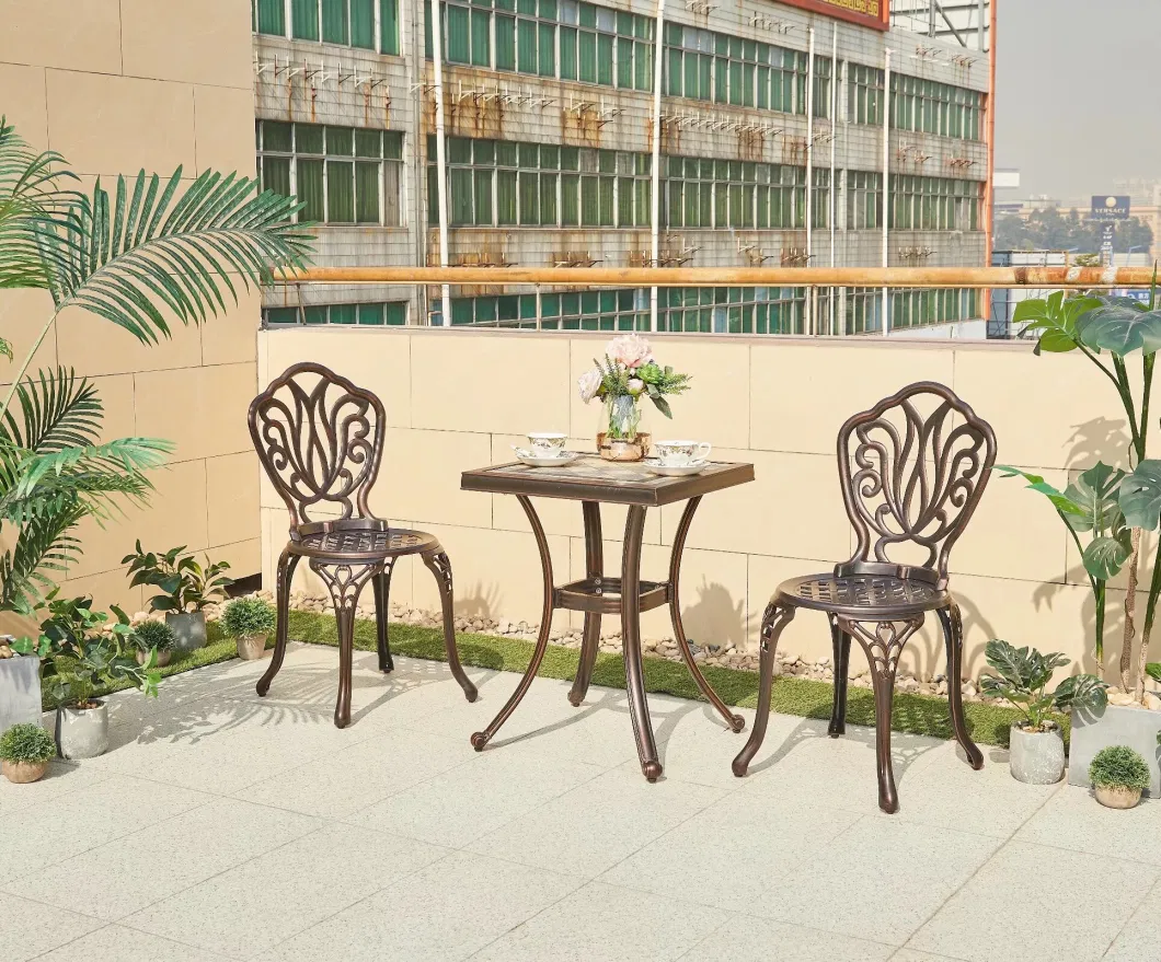 Outdoor Cast Aluminum Round Table Chair Combination Courtyard Leisure Balcony Garden Simple Furniture